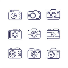 camera icons. camera set symbol vector elements for infographic web.