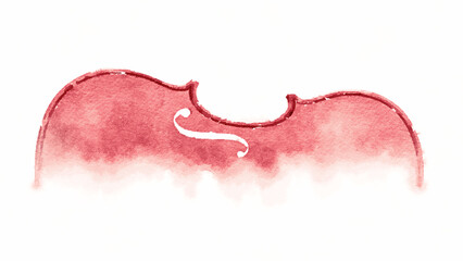 watercolor violin abstract wet wash isolated on white background © ottercolordesigns