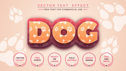 Dog - edit text effect, font style