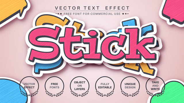 Sticker - edit text effect, font style