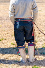 Colt boots, from Argentine gaucho. Vertical photo.