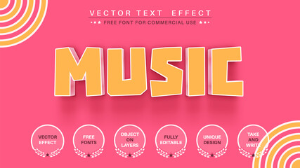 Music - edit text effect, font style