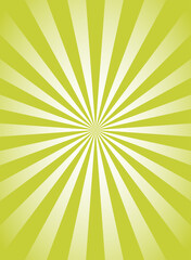 Sunlight retro vertical background. Green color burst background. Fantasy Vector illustration.