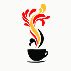 Hot Coffee and Coffee smoke vector