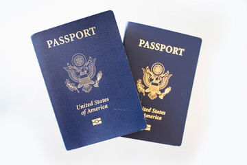 american passports on a white background