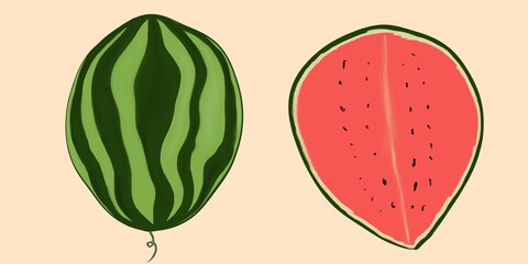 illustration of watermelon