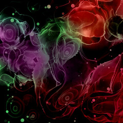 Alcohol ink multicolor abstract background. Bubbles background.