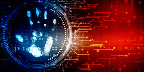 
Fingerprint Scanning Technology Concept 2d Illustration