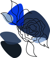 drawing of a rose in one line, flower in vector