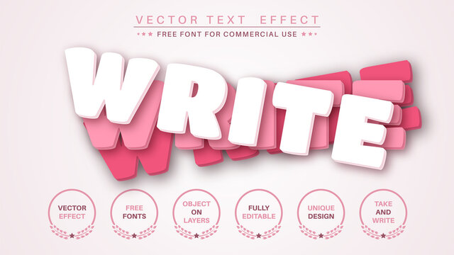 Pink - edit text effect, font style