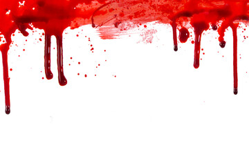 blood or paint splatters isolated on white background.graphic resources. - obrazy, fototapety, plakaty