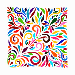 Vector Otomi Style Square Composition - 442742714