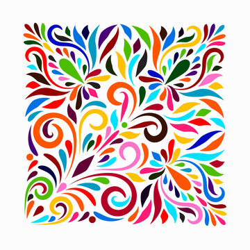 Vector Otomi Style Square Composition