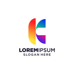 Letter K logo vector illustration, Design inspiration. Colorful icons