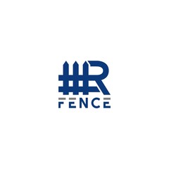 R Fence Logo Design Vector