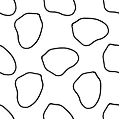 Trendy black and white graphic seamless pattern with strokes and stains. Minimalist Scandinavian style. Vector abstract background with hand painted lines. Design for wrapping paper, prints, fabrics