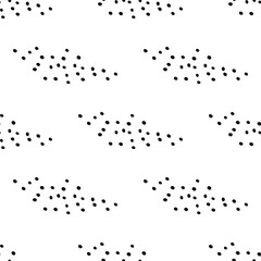 Trendy black and white graphic seamless pattern with strokes and stains. Minimalist Scandinavian style. Vector abstract background with hand painted lines. Design for wrapping paper, prints, fabrics