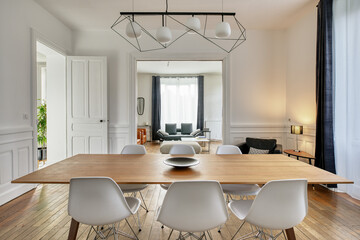 modern living room with table