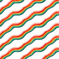 Watercolor Rainbow Seamless pattern