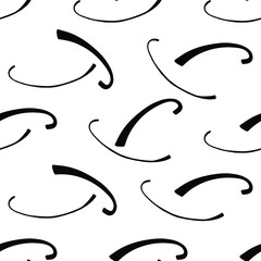 Trendy black and white graphic seamless pattern with strokes and stains. Minimalist Scandinavian style. Vector abstract background with hand painted lines. Design for wrapping paper, prints, fabrics