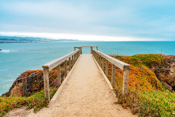 Fototapeta premium The picturesque coast of Santa Cruz, California. Natural beautiful landscape with a view of the Pacific Ocean