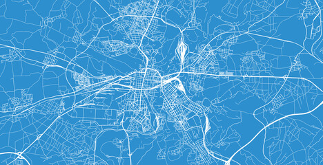 Urban vector city map of Pilsen, Czech Republic, Europe