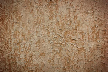 Fotobehang Oude geschilderde muur schade oppervlak. Achtergrond van oude rode muur © Albert Ziganshin
