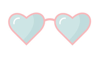 Cute glasses in the form of hearts. Party and parties single icon in flat style vector symbol stock illustration.
