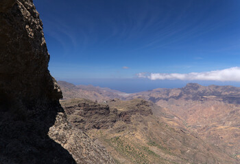 Gran Canaria, landscape of the central part of the island, Las Cumbres, ie The Summits, hiking route 
Cruz de Timagada - Lajas del Nublo - Aserrador - Chimirique
