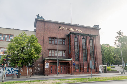 Gorzow Wielkopolski, Poland - June 1, 2021: GKS Gorzovia Building. Polish table tennis club from Gorzow Wielkopolski.