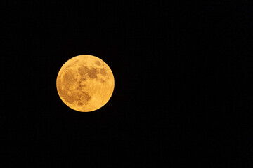 Obraz premium Full moon closeup on a night sky background. real life photo with no renders.
