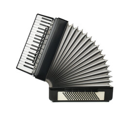 Piano accordion isolated on white. Musical instrument - obrazy, fototapety, plakaty
