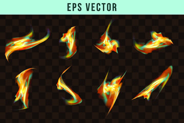 Green fire and smoke effect eps vector flame firing efect pyro