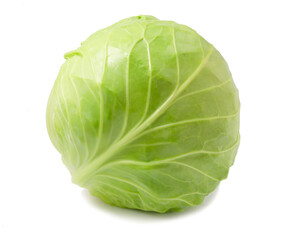 Young cabbage isolated on white background.