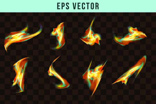 Green fire and smoke effect eps vector flame firing efect pyro