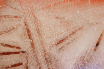 Fototapeta premium Ice texture with small round air bubbles trapped inside 