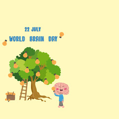 Design of world brain day on 22 July