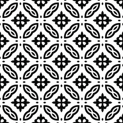 floral seamless pattern background.Geometric ornament for wallpapers and backgrounds. Black and white 

pattern. 