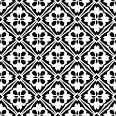 floral seamless pattern background.Geometric ornament for wallpapers and backgrounds. Black and white 

pattern. 