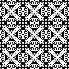 
floral seamless pattern background.Geometric ornament for wallpapers and backgrounds. Black and white 

pattern. 
