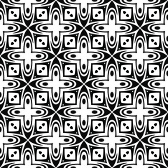 
floral seamless pattern background.Geometric ornament for wallpapers and backgrounds. Black and white 

pattern. 