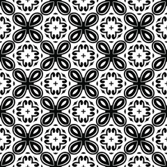 
floral seamless pattern background.Geometric ornament for wallpapers and backgrounds. Black and white 

pattern. 