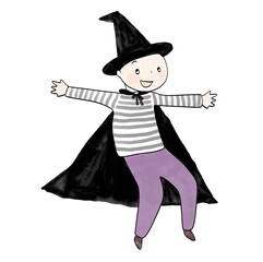 ハロウィン　魔法使いの男の子
