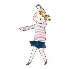 ポーズをとる女の子　欧米人
