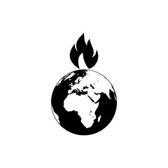 Global warming icon isolated on white background