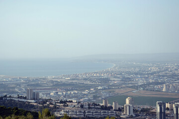 aerial view haifa israel