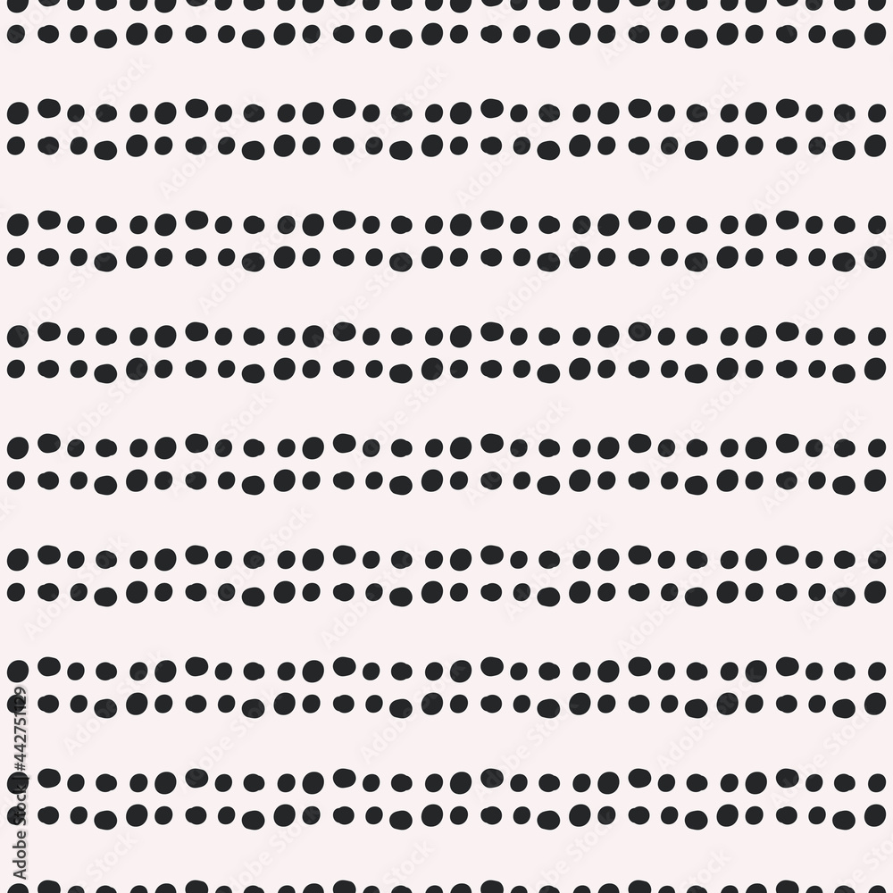 Poster Double dotted stripes. Vector simple horizontal lines.