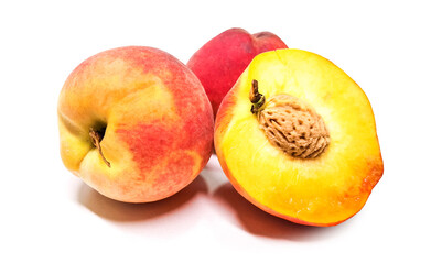 peach peaches isolated whole cut