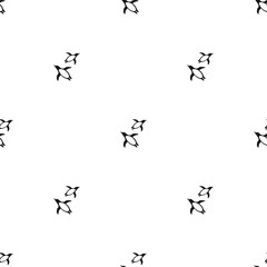 seamless pattern with swimmimg antarctic penguins. black ornament on white.
