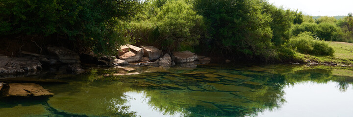 Tranquil nature landscape view of Albanian nature